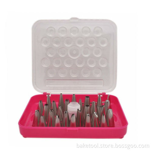 Stainless steel 26pcs cake decorating nozzles set